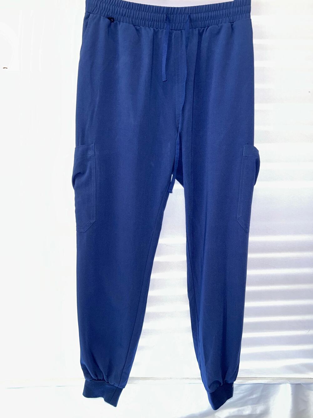 MiM Millennials In Medicine Womens Scrub Pants L Blue Jogger Stretch Cargo